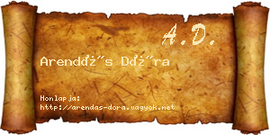 Arendás Dóra névjegykártya